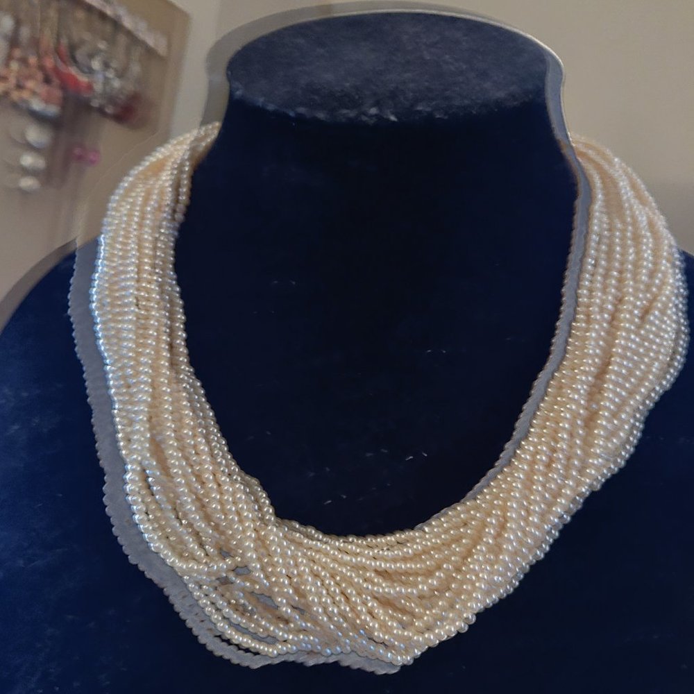 Faux  Seed Pearl Choker